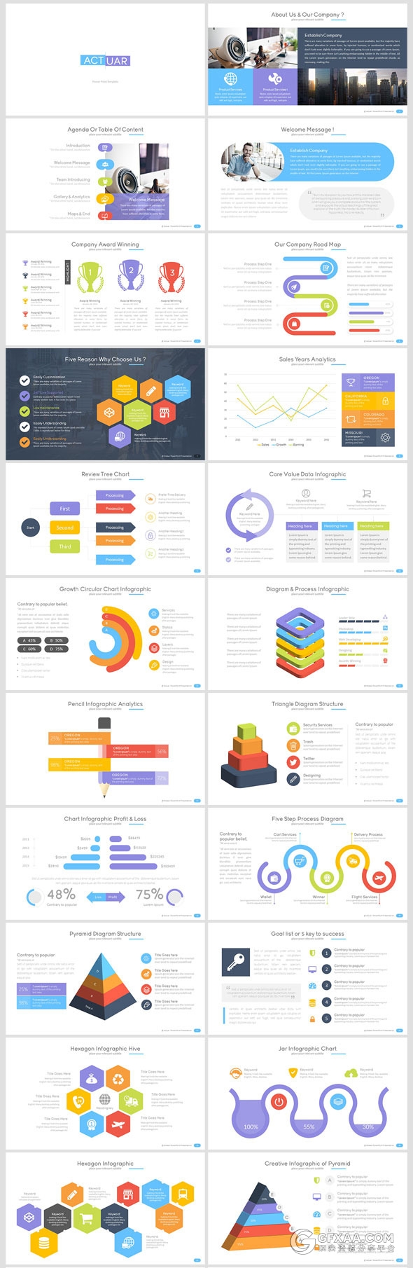 100多页精美配色设计效果多用途PPT模板 - 顶尖PPT