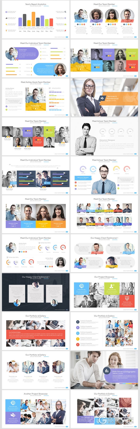 100多页精美配色设计效果多用途PPT模板 - 顶尖PPT