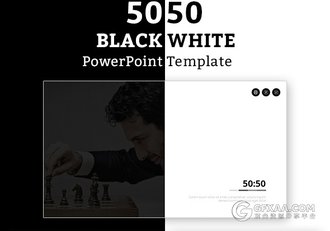 50页简约黑白灰搭配通用PPT模板 - 顶尖PPT