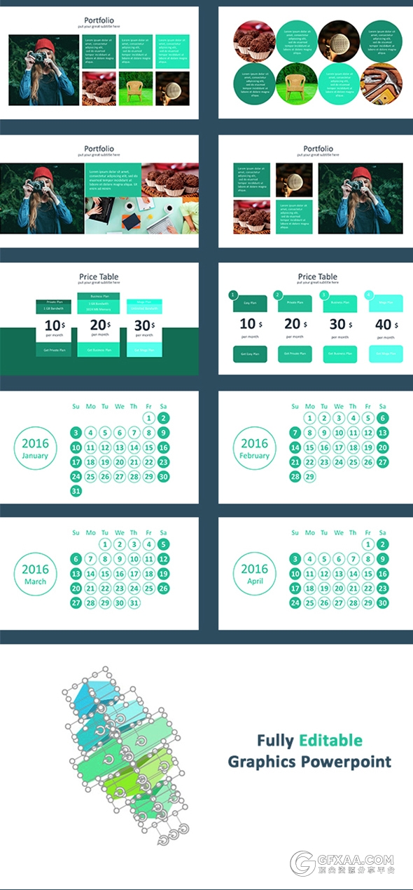 100多页商务团介绍PPT模板4种尺寸比例 - 顶尖PPT