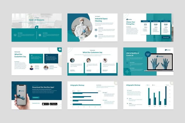 医疗消毒服务企业机构介绍PPT模板 - 顶尖PPT