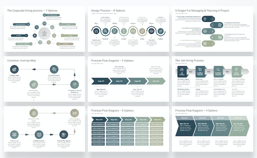 业务流程图表展示分析方案PPT模板 - 顶尖PPT