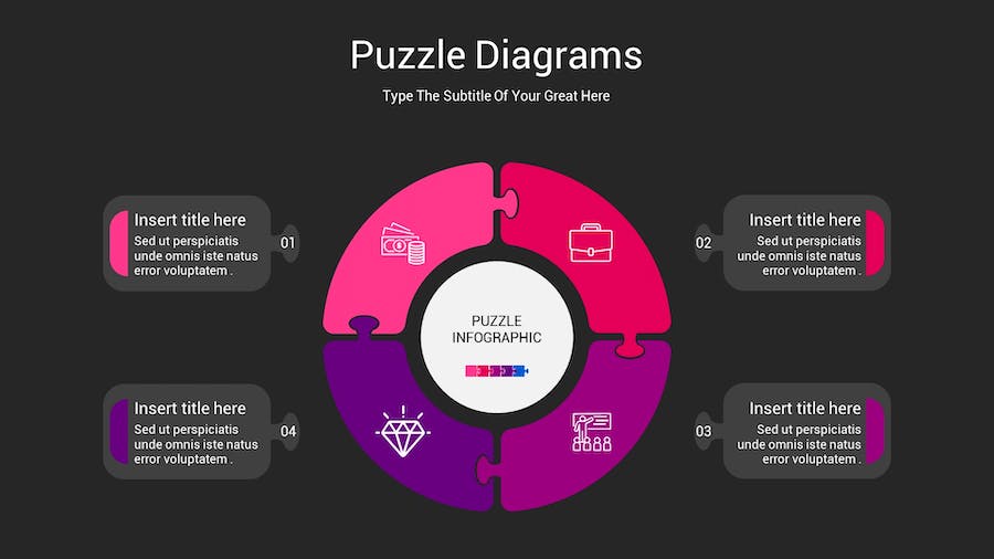 拼图创意展示问题分析图形Keynote模板 - 顶尖PPT