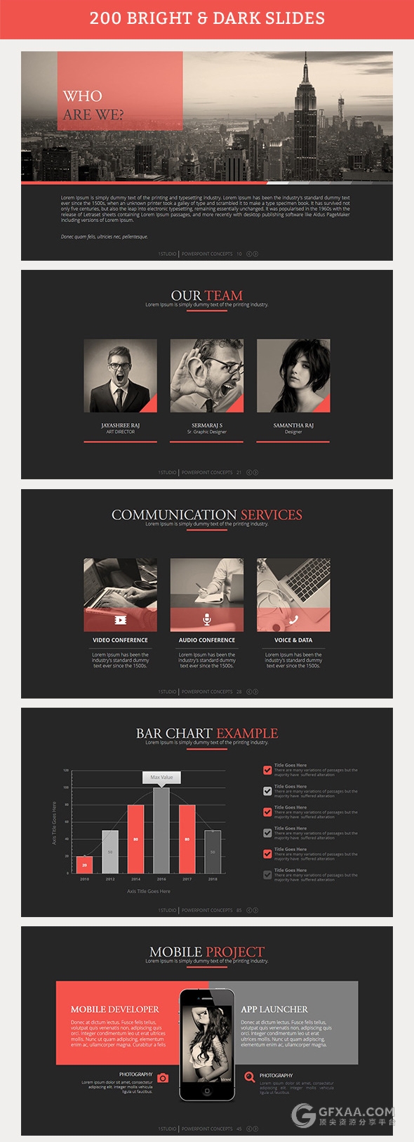 100页扁平化简约商务通用PPT模板 - 顶尖PPT