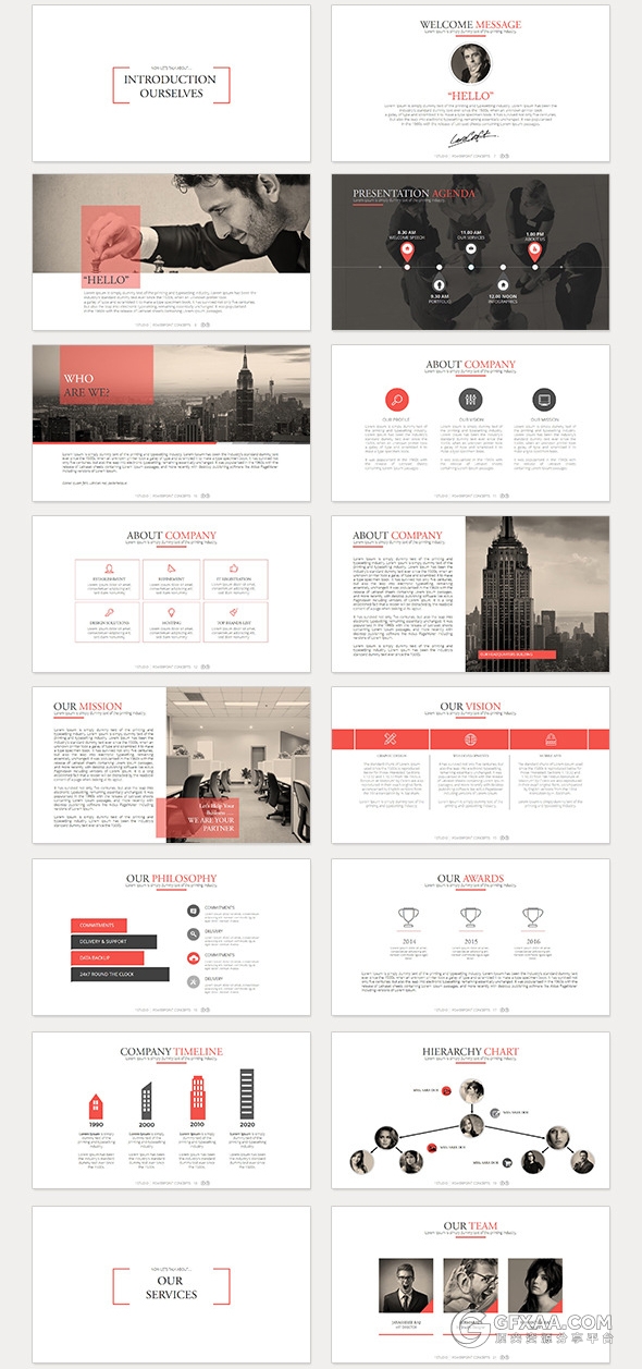 100页扁平化简约商务通用PPT模板 - 顶尖PPT