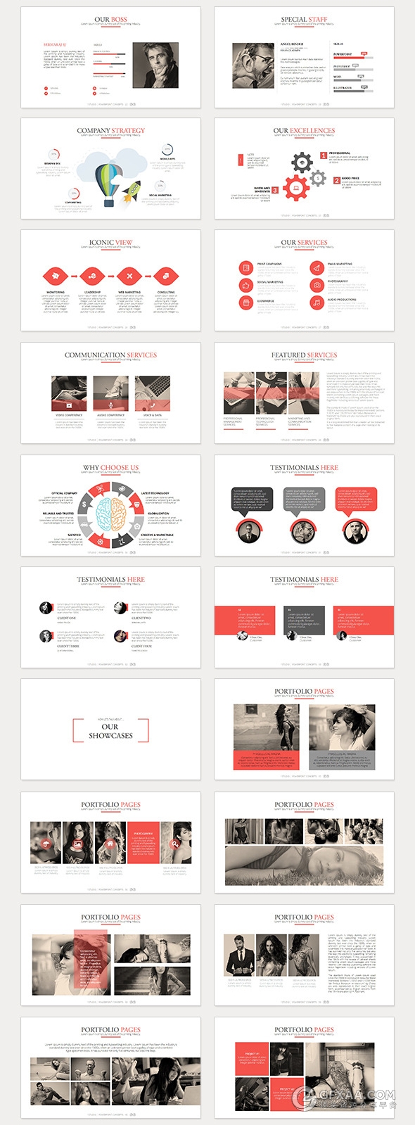 100页扁平化简约商务通用PPT模板 - 顶尖PPT