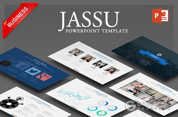 多色系商务汇报图形图表PPT模板 - 顶尖PPT