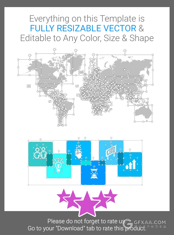 多色系商务汇报图形图表PPT模板 - 顶尖PPT