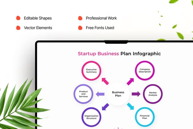 彩色商业计划信息图形PPT模板 - 顶尖PPT
