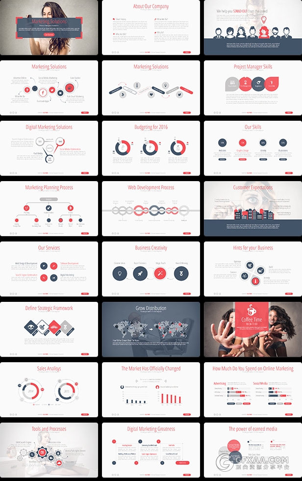 市场营销解决方案Powerpoint多用途PPT模板 - 顶尖PPT