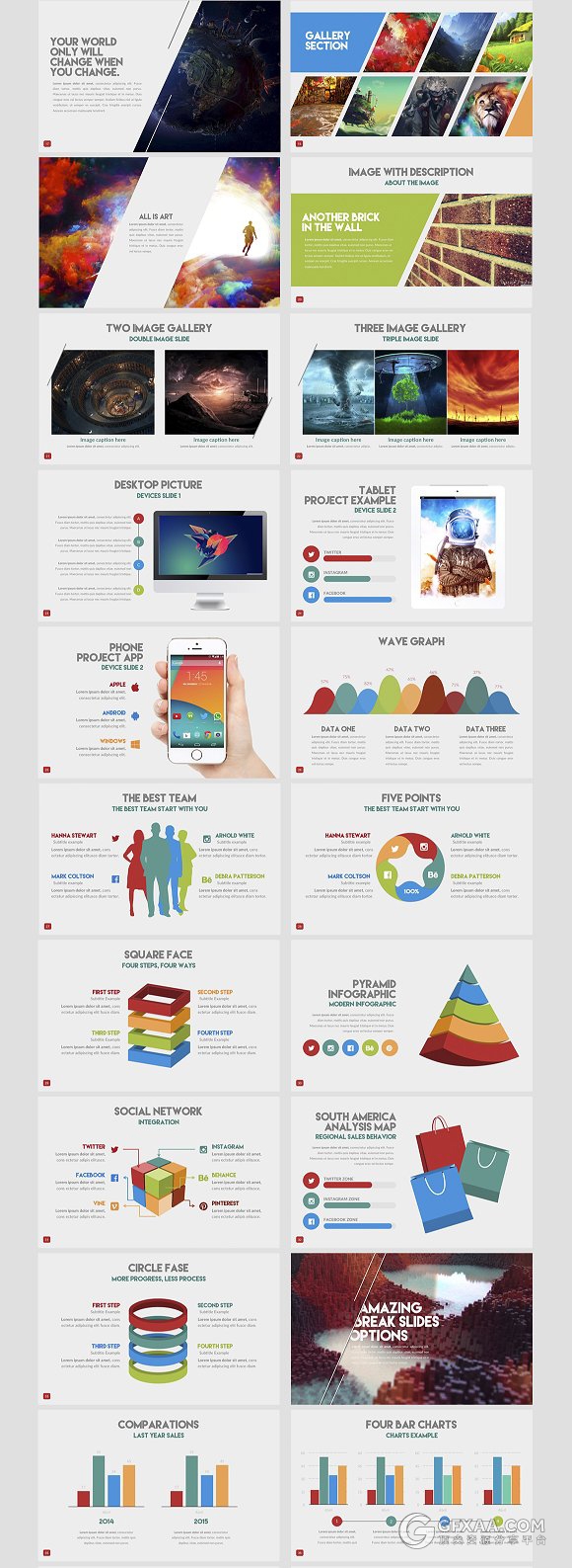 90多页欧美商务风格PPT通用模板 - 顶尖PPT