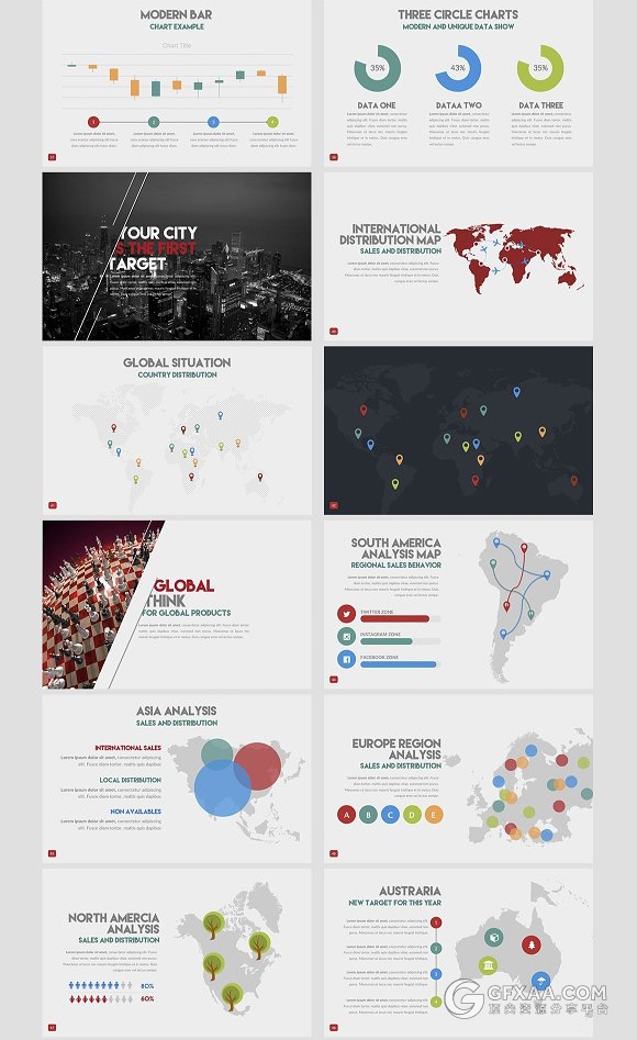 90多页欧美商务风格PPT通用模板 - 顶尖PPT