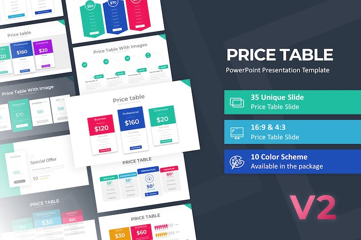 彩色多种样式价格表PPT图形模板 - 顶尖PPT