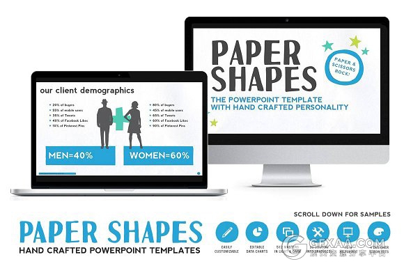 复古牛皮纸做旧文艺风格PPT模板 - 顶尖PPT