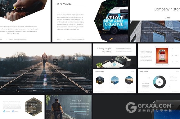 简约时尚商务图片展示keynote模板 - 顶尖PPT