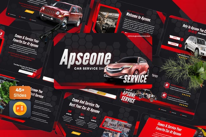 汽车维修保养售后服务PowerPoint模板 - 顶尖PPT