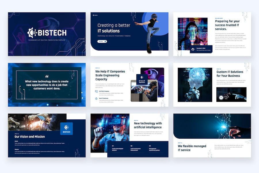 IT科技企业解决方案演示PPT模板 - 顶尖PPT