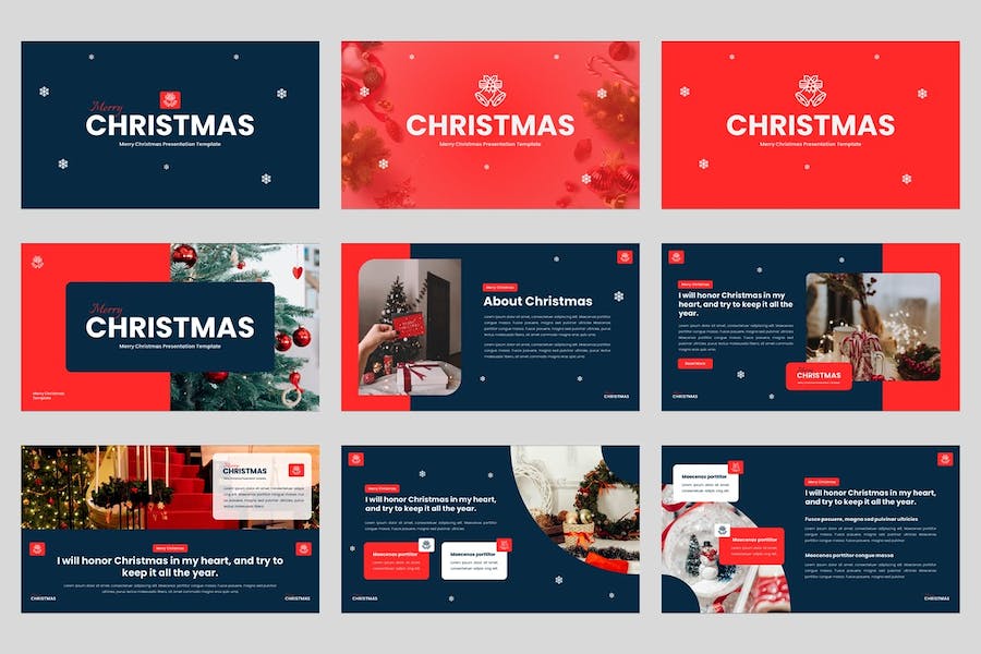 创意圣诞节快乐圣诞活动派对圣诞祝福keynote模板 - 顶尖PPT