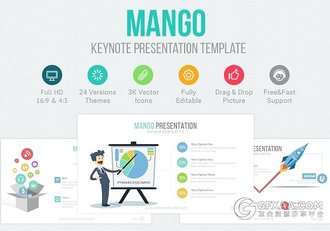 90多页精美卡通图形设计商务多用途keynote模板 - 顶尖PPT