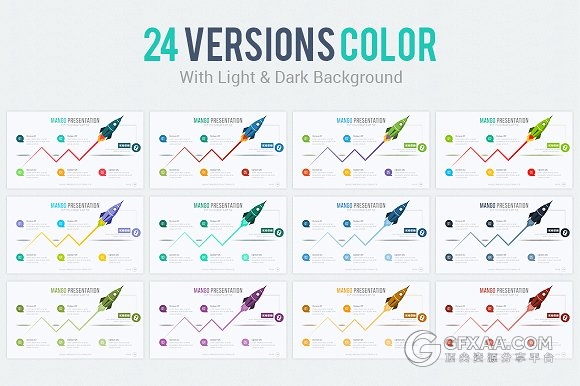 90多页精美卡通图形设计商务多用途PPT模板 - 顶尖PPT