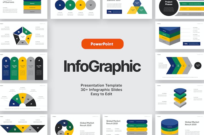 数据信息图可视化图表展示PPT模板 - 顶尖PPT