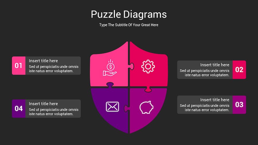 拼图创意展示问题分析图形Keynote模板 - 顶尖PPT