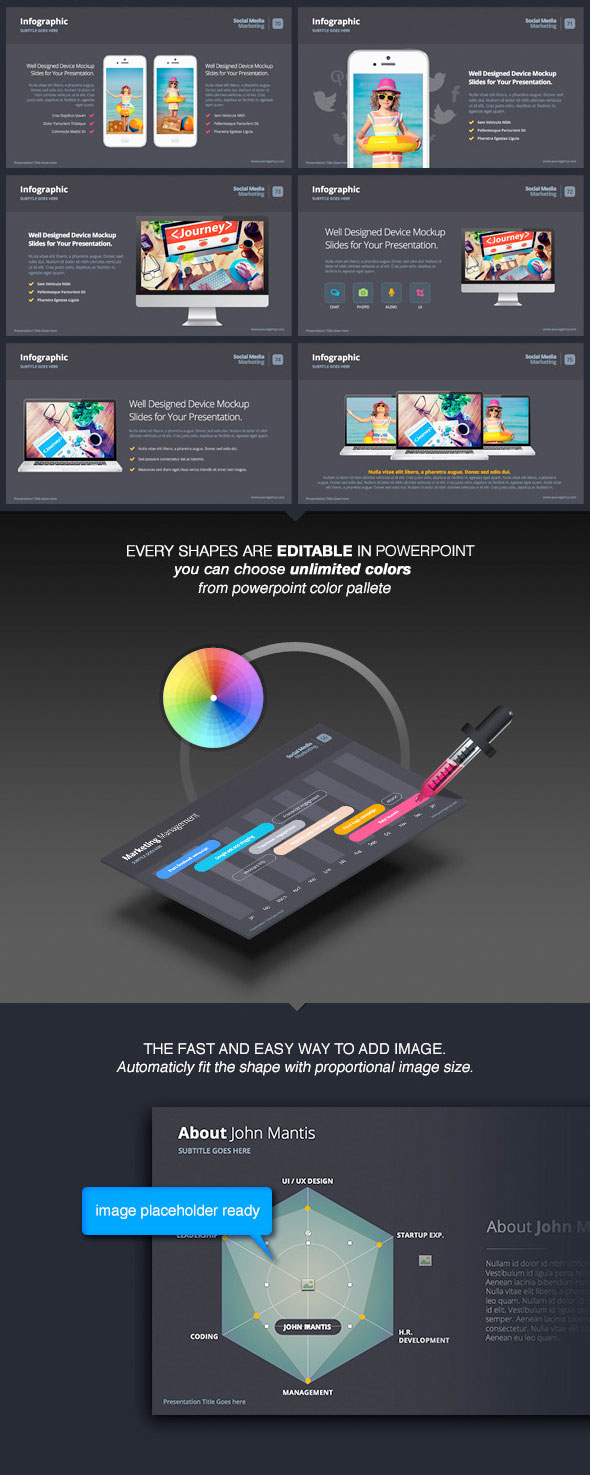 【推荐】精美渐变图形图标精美动画特效PPT模板 - 顶尖PPT