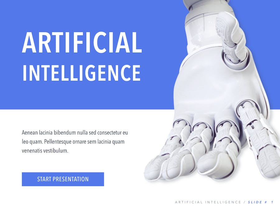 机器人产品展示人工智能创业融资计划书keynote模板 - 顶尖PPT