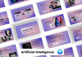 人工智能科技创新发展趋势分析Keynote模板 - 顶尖PPT