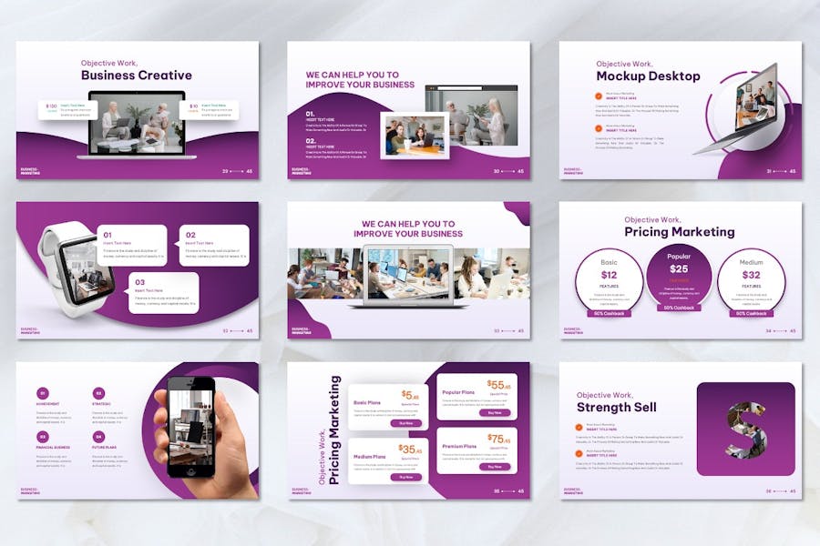 市场营销策略人物插画keynote模板 - 顶尖PPT