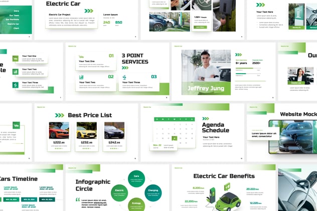 新能源电动汽车PowerPoint模板 - 顶尖PPT