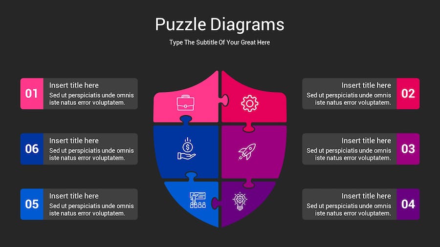 拼图创意展示问题分析图形Keynote模板 - 顶尖PPT