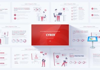 红色卡通人物商务合作数据分析图形图表keynote模板 - 顶尖PPT