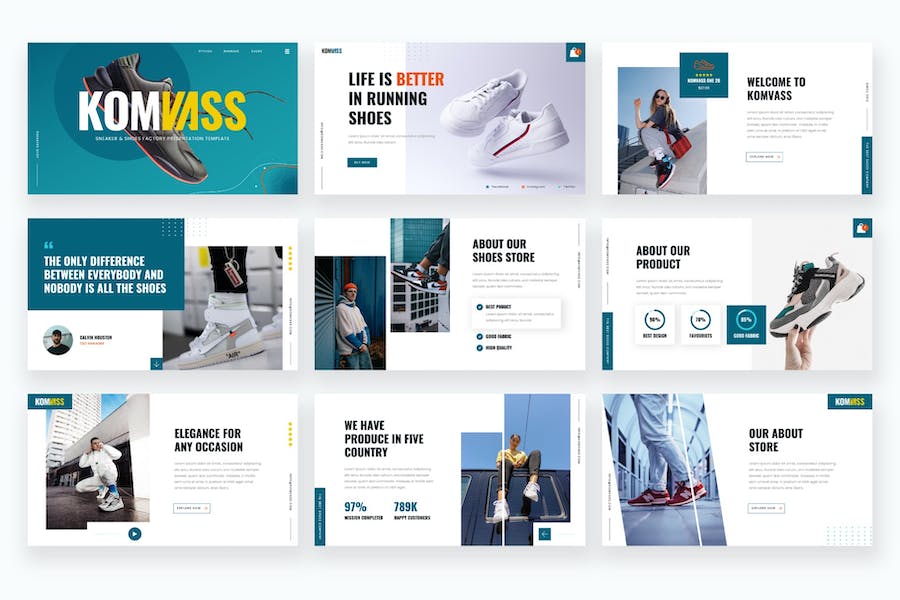 运动鞋工厂keynote模板 - 顶尖PPT