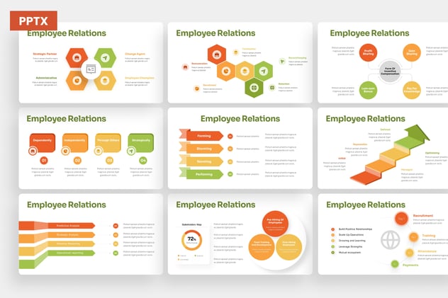 可视化员工关系图形PPT模板 - 顶尖PPT