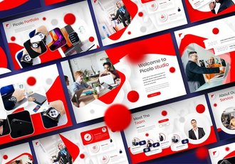 微立体红色圆点欧美商务商业通用keynote模板 - 顶尖PPT