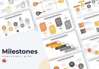 项目里程碑进度规划信息图形PPT模板 - 顶尖PPT