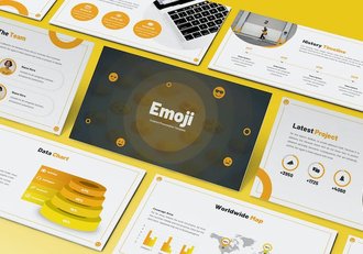 黄色表情符号创意设计PPT模板 - 顶尖PPT