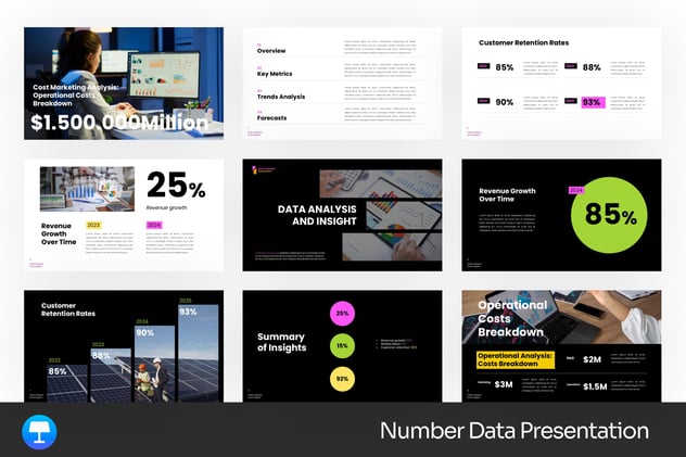 数码数据统计展示Keynote模板 - 顶尖PPT