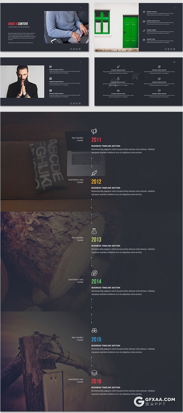 318页国外精美配色商务通用PPT模板彩色图形创意版式多用途PPT模板 8种主题配色2种底色 - 顶尖PPT