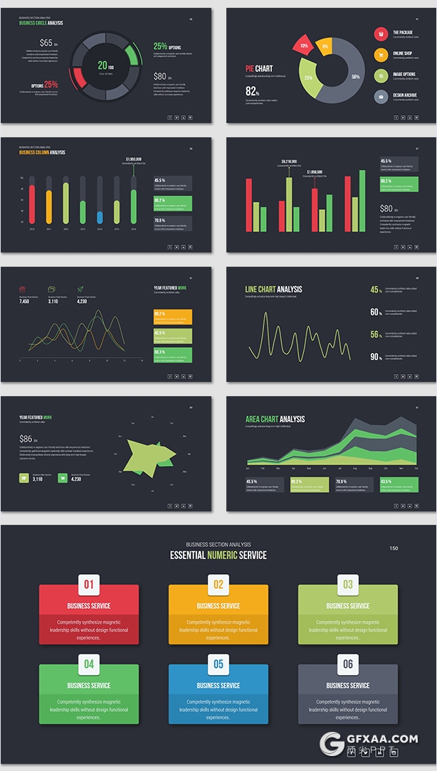 318页国外精美配色商务通用PPT模板彩色图形创意版式多用途PPT模板 8种主题配色2种底色 - 顶尖PPT