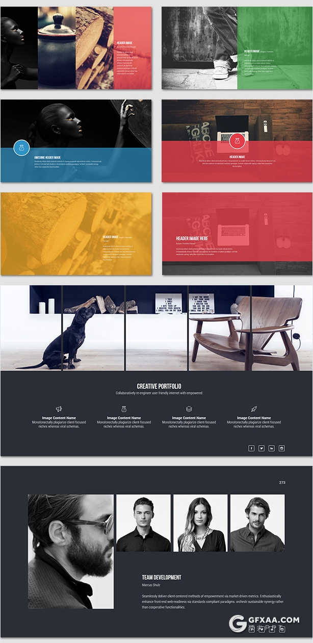 318页国外精美配色商务通用PPT模板彩色图形创意版式多用途PPT模板 8种主题配色2种底色 - 顶尖PPT