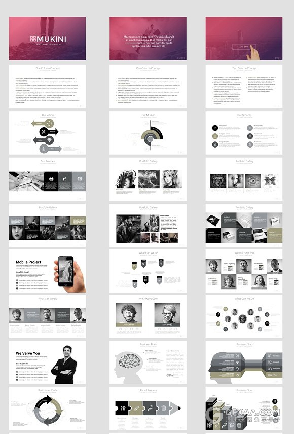 极简艺术画册排版风格PPT模板 - 顶尖PPT
