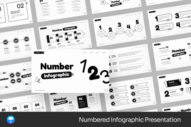 涂鸦风格数字信息图形keynote模板 - 顶尖PPT