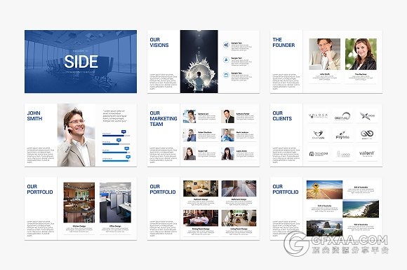 80页简约蓝色商务会议通用PPT模板 - 顶尖PPT