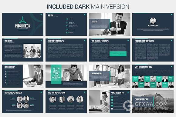 扁平化商务团队简介通用keynote模板 - 顶尖PPT