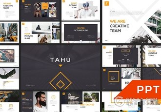 简约大气时尚杂志大图展示风格PPT模板2种配色主题 - 顶尖PPT