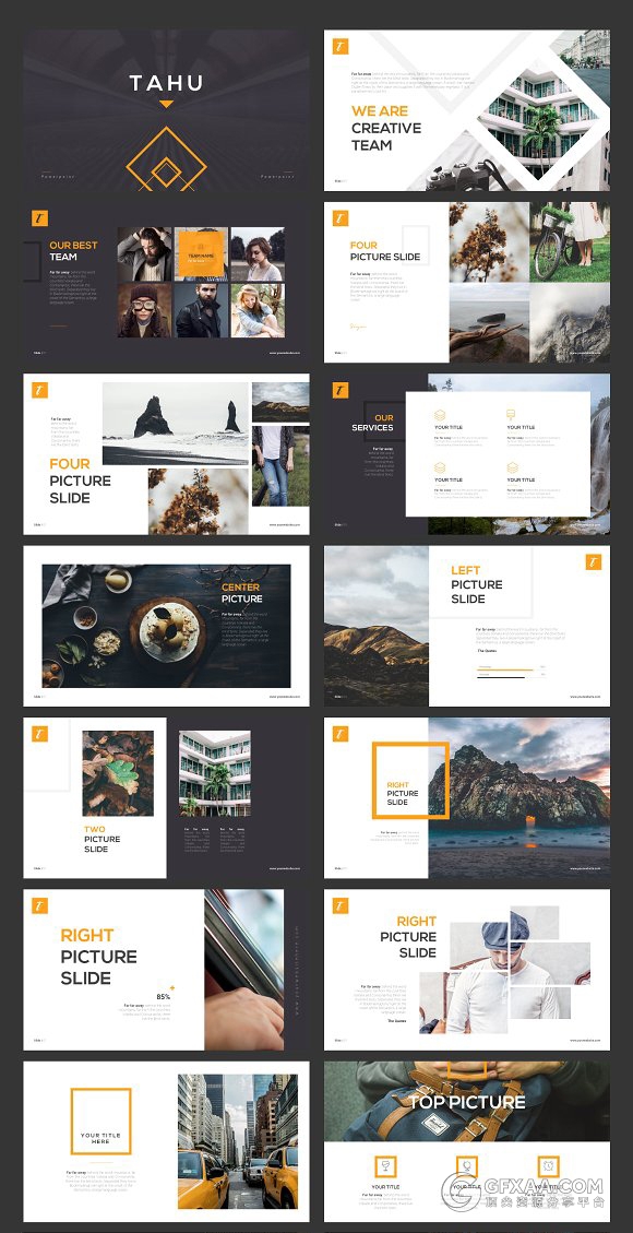 简约大气时尚杂志大图展示风格PPT模板2种配色主题 - 顶尖PPT