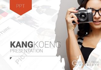 摄影照片个人写真图片展示PPT模板 - 顶尖PPT