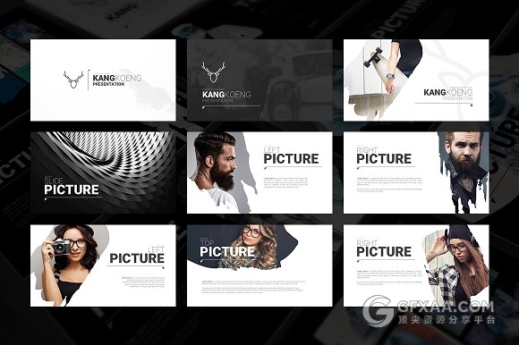 摄影照片个人写真图片展示PPT模板 - 顶尖PPT